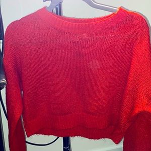 Long sleeve red sweatshirt
